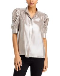 FRAME - Gillian Metallic Blouse - Lyst
