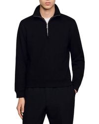 Sandro - Cotton Half-Zip Sweater - Lyst