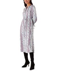 Whistles - Mottled Snake Print Midi Dress - Lyst