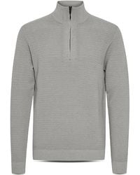 Solid - Cotton Ribbed Quarter Zip Stand Collar Sweater - Lyst