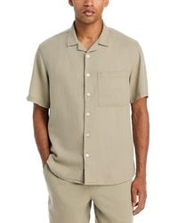 Solid - Linen Short Sleeve Button Up Shirt - Lyst