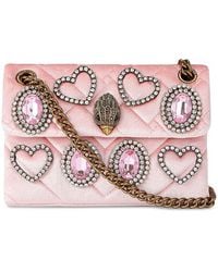 Kurt Geiger - Kensington Mini Embellished Velvet Shoulder Bag - Lyst