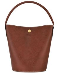 Longchamp Le Pliage Cuir De Russie Leather Bucket Bag - Brown