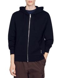 Sandro - Zip Front Logo Patch Hoodie - Lyst