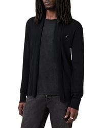 AllSaints - Mode Regular Fit Merino Wool Open Cardigan Sweater - Lyst