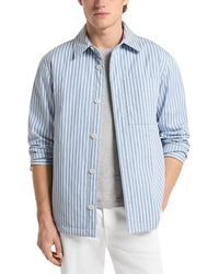 Michael Kors - Long Sleeve Stripe Padded Shirt Jacket - Lyst