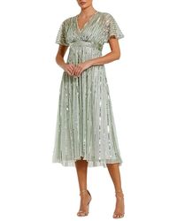 Mac Duggal - A Line Embellished Short Sleeve Dress - Lyst