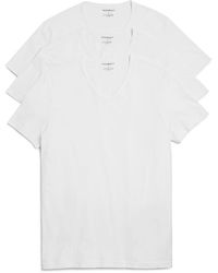 Emporio Armani - Pure Cotton V-Neck T-Shirts - Lyst