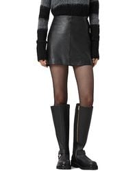 AllSaints - Renai Leather Skirt - Lyst