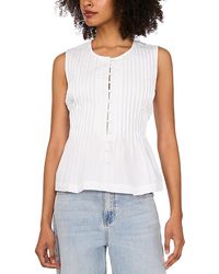 1.STATE - Cotton Pintuck Blouse - Lyst
