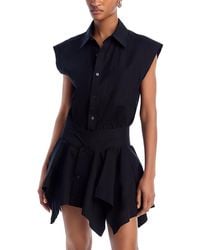 T By Alexander Wang - Alexanderwang. T Cut Off Double Shirt Dress - Lyst