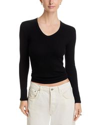 PERFECTWHITETEE - Robyn Luxe Rib Long Sleeve U Neck Tee - Lyst