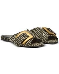 Balmain - Flat Monogram Jacquard Anthem Sandals - Lyst
