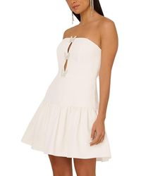 liv foster kaia beaded mini dress Glitter Strapless Tulle Overskirt Gown by Andrea and Leo A1365