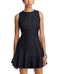 Aqua - Bubble Tweed Sleeveless Mini Dress - Lyst