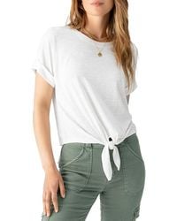 Sanctuary - All Day Tie Front Tee - Lyst