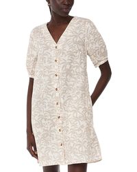 Whistles - Palm Print Linen Blend Dress - Lyst