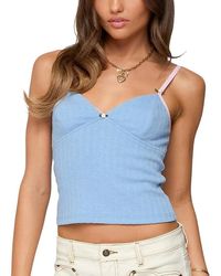 Edikted - Cosette Pointelle Cupped Tank Top - Lyst