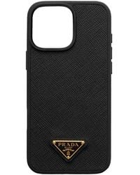 Prada - Saffiano Leather Case For Iphone 16 Pro Max - Lyst