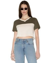 RE/DONE - V Neck Contrast Jersey Tee - Lyst