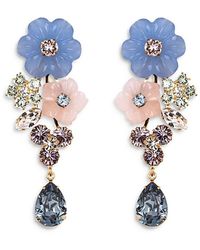 Jennifer Behr - Palmina Gemstone & Crystal Flower Statement Earrings - Lyst