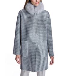 Maximilian - Reversible Check Woolblend Coat - Lyst