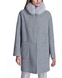 Maximilian - Reversible Check Woolblend Coat - Lyst