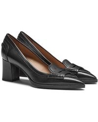 Santoni - Leather Mid-Heel Pumps - Lyst