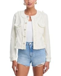 L'Agence - Yarin Collarless Fray Jacket - Lyst