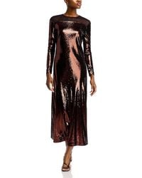 Misook - Sequined Long Sleeve Dress - Lyst