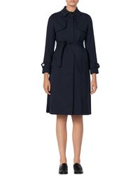 Sandro Pleat - Back Trench Coat - Blue
