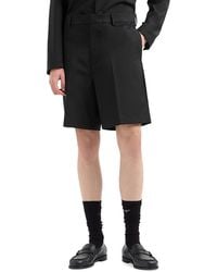 Emporio Armani - Regular Fit Poplin Wool Bermuda Shorts - Lyst