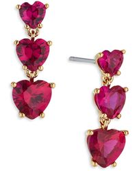 Nadri Heartbreaker Cubic Zirconia Heart Drop Earrings - Pink