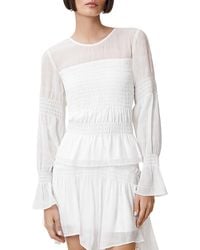 AllSaints - Pamela Shirred Peplum Top - Lyst