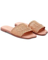 Chloé - Flower Raffia Slide Sandals - Lyst