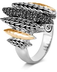 John Hardy Classic Chain Hammered Two-tone Spear Statement Ring - Metallic