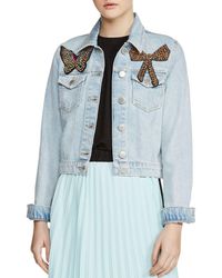 maje cropped denim jacket