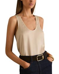 Reiss - Ruby Mixed Media Tank Top - Lyst