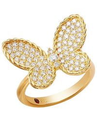 Roberto Coin - 18K Diamond Pave Butterfly Jasmine Ring - Lyst