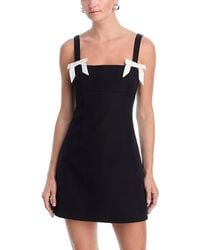 Aqua - Satin Sleeveless Bow Mini Dress - Lyst