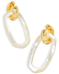 Kendra Scott - Danielle Mother Of Pearl Link Charm Huggie Hoop Earrings - Lyst
