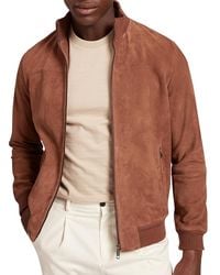 Ted Baker - Peveril Suede Funnel Neck Bomber Jacket - Lyst