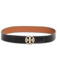 Tory Burch - Miller Logo Reversible Leather Belt - Lyst