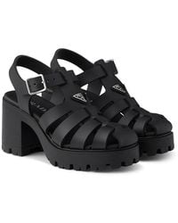 Prada - Rubber Platform Sandals - Lyst