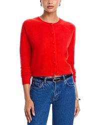 Aqua - Cashmere Crewneck Cardigan - Lyst