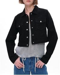 Bayeas - Denim Jacket With Rhinestone - Lyst