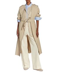 Moncler Gourdon Trench Coat in Natural | Lyst