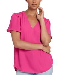 NYDJ - Flutter Sleeve Pleated Top - Lyst