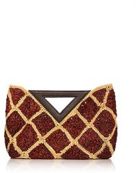 Veronica Beard - Vesper Raffia Crochet Clutch - Lyst