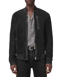 AllSaints - Kemble Suede Bomber Jacket - Lyst